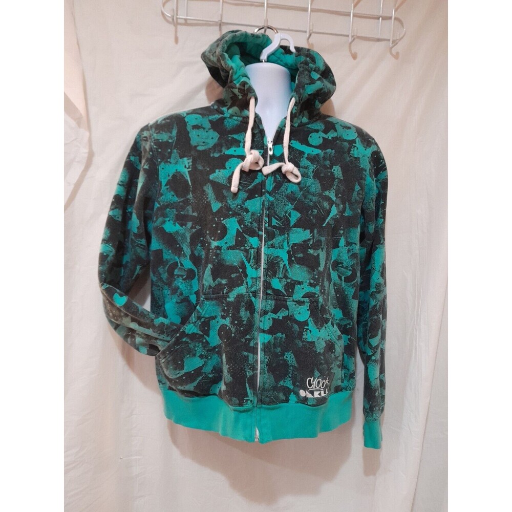 Oakley Sweatshirt Hoodie Blue Gaphic Full Zip Hoodie Sz M HTF RARE